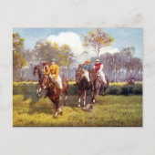 Oud Briefkaart - paardenraces (Voorkant)
