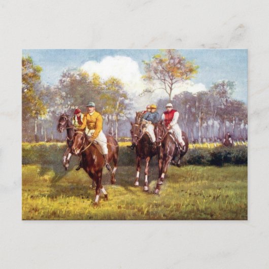 Oud Briefkaart - paardenraces (Voorkant)
