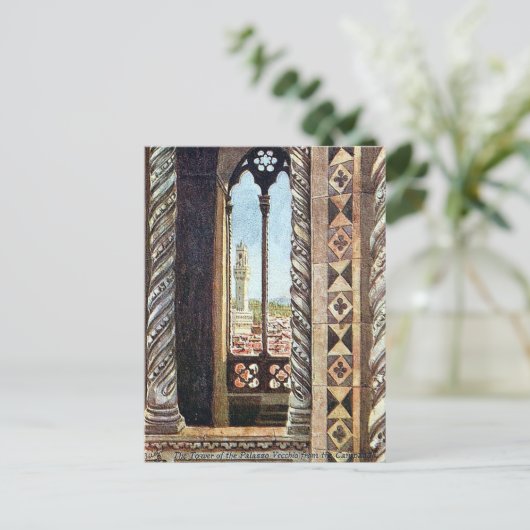 Oud Briefkaart - Palazzo Vecchio, Florence (Staand voorkant)