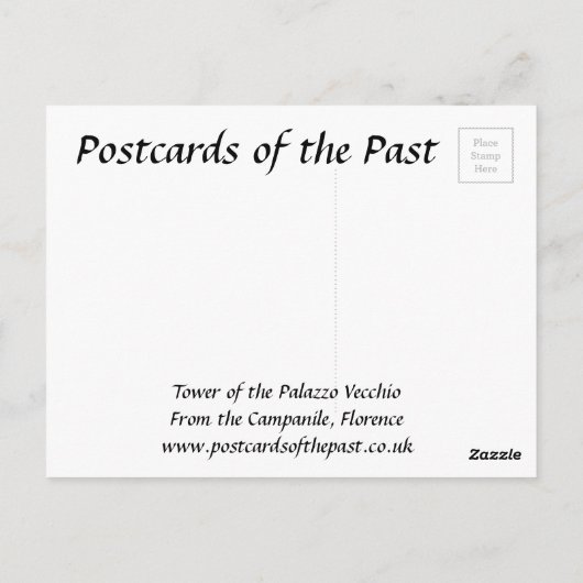 Oud Briefkaart - Palazzo Vecchio, Florence (Achterkant)