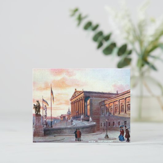 Oud Briefkaart - Parlament, Wien (Staand voorkant)