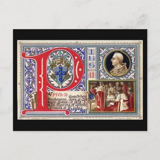 Oud Briefkaart - paus Pius II (Voorkant)