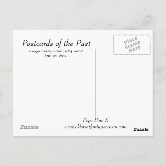 Oud Briefkaart - paus Pius X (Achterkant)