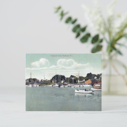 Oud Briefkaart - Pawtuxet Cove, Rhode Island, Vere (Staand voorkant)