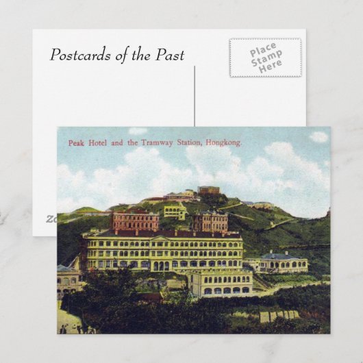 Oud Briefkaart - Peak Hotel en Tramway Station (Voorkant / Achterkant)