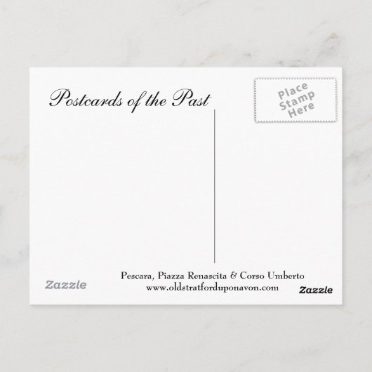 Oud Briefkaart - Pescara, Piazza Renascita en Cors (Achterkant)