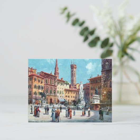 Oud Briefkaart - Piazza della Signoria, Firenze (Staand voorkant)