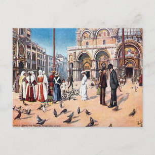 Oud Briefkaart - Piazza San Marco, Venetië
