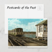Oud Briefkaart - pier Train, Southend-on-Zee (Voorkant / Achterkant)