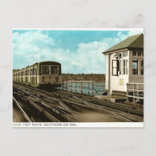 Oud Briefkaart - pier Train, Southend-on-Zee (Voorkant)