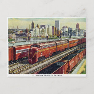 oud Briefkaart - " Pittsburg bevordert vooruitgang