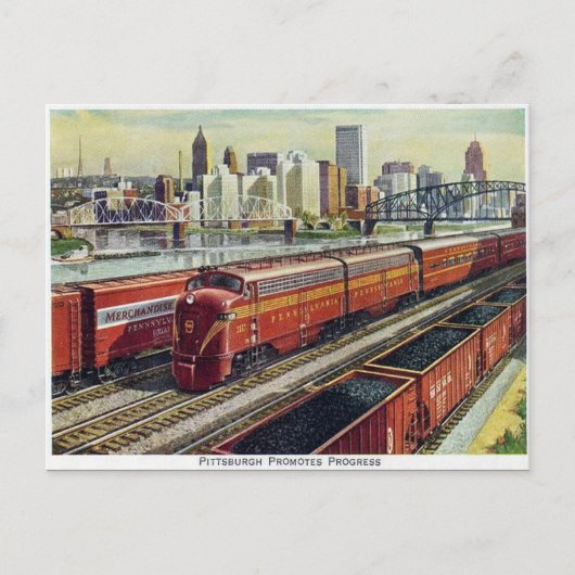 oud Briefkaart - " Pittsburg bevordert vooruitgang (Voorkant)