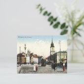 Oud Briefkaart - Plac Zamkowy, Warschau, Polen (Staand voorkant)