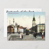 Oud Briefkaart - Plac Zamkowy, Warschau, Polen (Voorkant / Achterkant)
