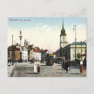 Oud Briefkaart - Plac Zamkowy, Warschau, Polen
