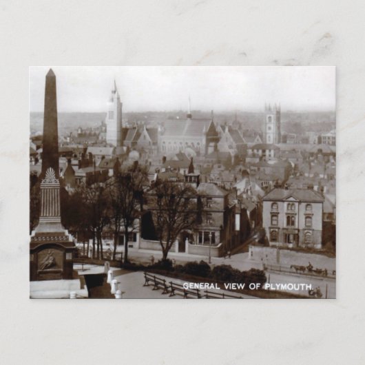 Oud Briefkaart - Plymouth in 1915 (Voorkant)