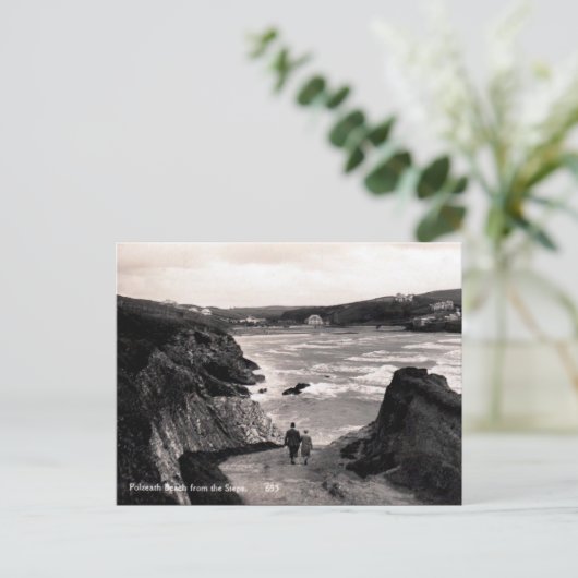 Oud Briefkaart - Polzeath, Cornwall (Staand voorkant)
