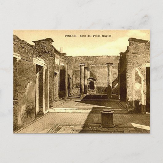 Oud Briefkaart - Pompei, Casa del Poeta Tragico (Voorkant)