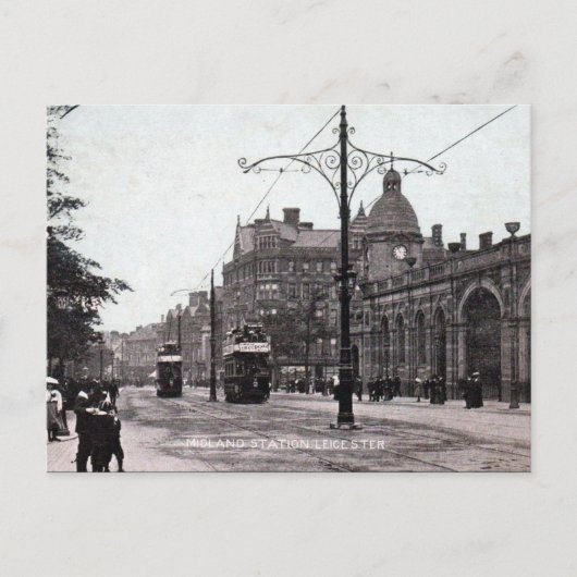 Oud Briefkaart - Post Midland, Leicester (Voorkant)