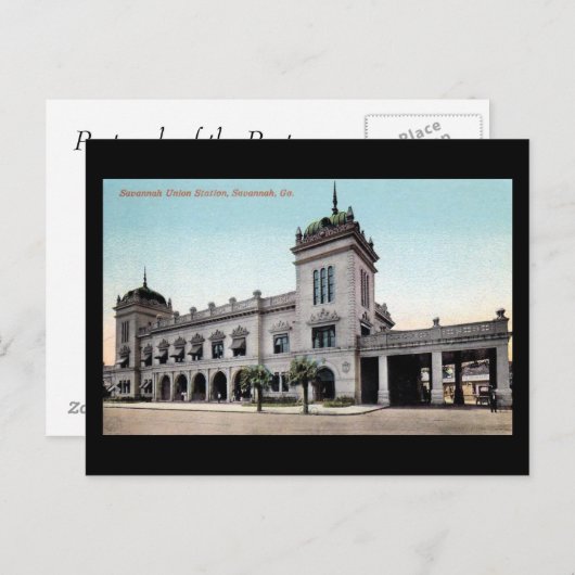 Oud Briefkaart - post van de Savannah Union (Voorkant / Achterkant)