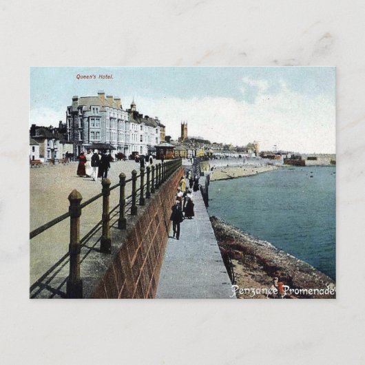 Oud Briefkaart - Promenade, Penzance, Cornwall (Voorkant)