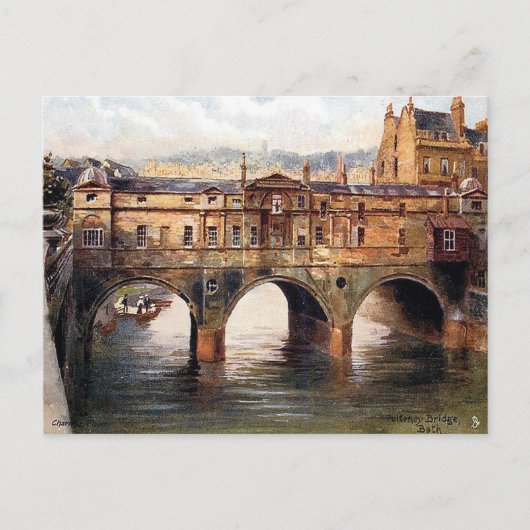 Oud Briefkaart - Pulteney Bridge, Bath, Somerset (Voorkant)