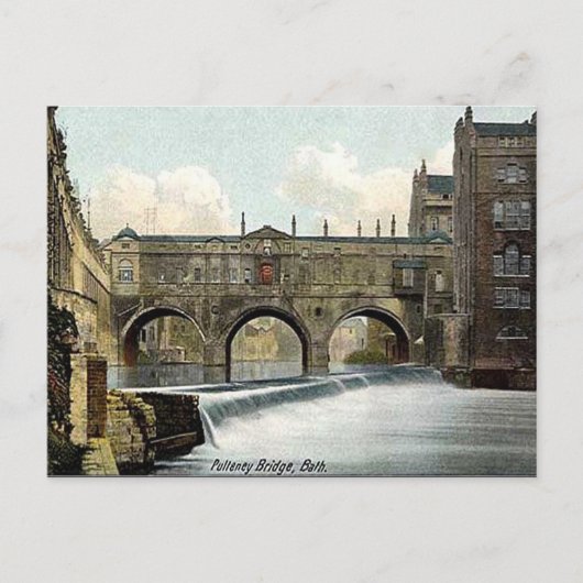 Oud Briefkaart - Pulteney Bridge, Bath, Somerset (Voorkant)