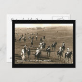 Oud Briefkaart - Racepaarden op de Newmarket (Voorkant / Achterkant)