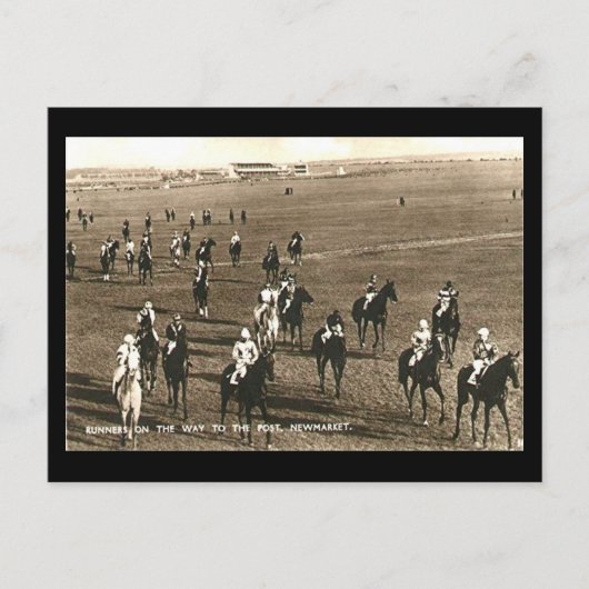Oud Briefkaart - Racepaarden op de Newmarket (Voorkant)