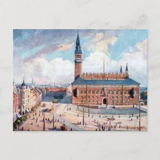 Oud Briefkaart - Rådhuspladsen, Kopenhagen (Voorkant)