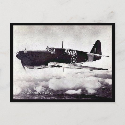 Oud Briefkaart - RAF Fairey Firefly (Voorkant)