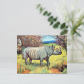 Oud Briefkaart - Rhinoceros (Staand voorkant)