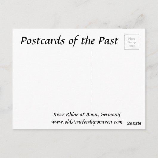 Oud Briefkaart - Rijn, Bonn, Duitsland (Achterkant)