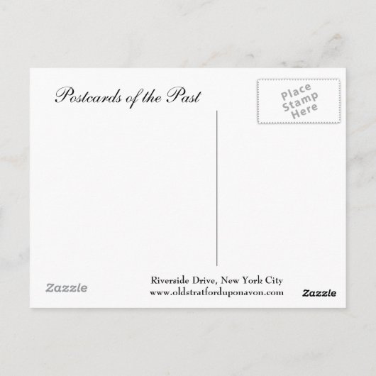 Oud Briefkaart - Riverside Drive, NYC (Achterkant)