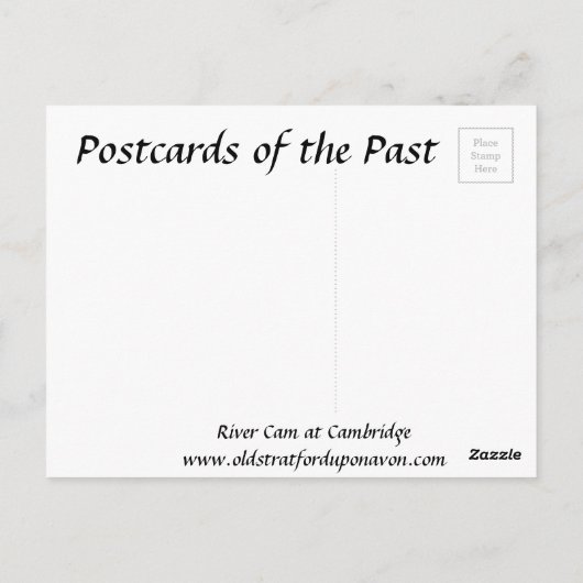 Oud Briefkaart - Rivierdam in Cambridge (Achterkant)