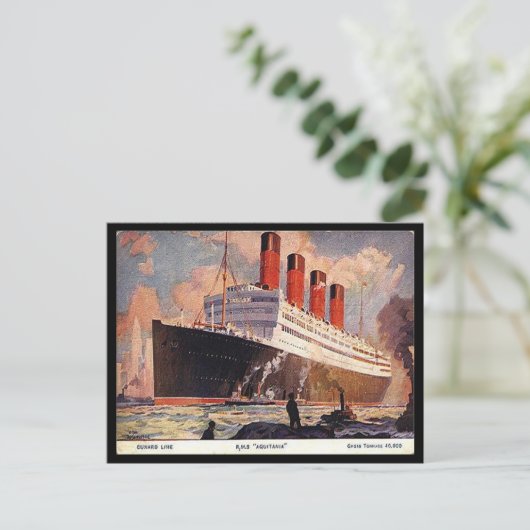 Oud Briefkaart - RMS Aquitania (Staand voorkant)