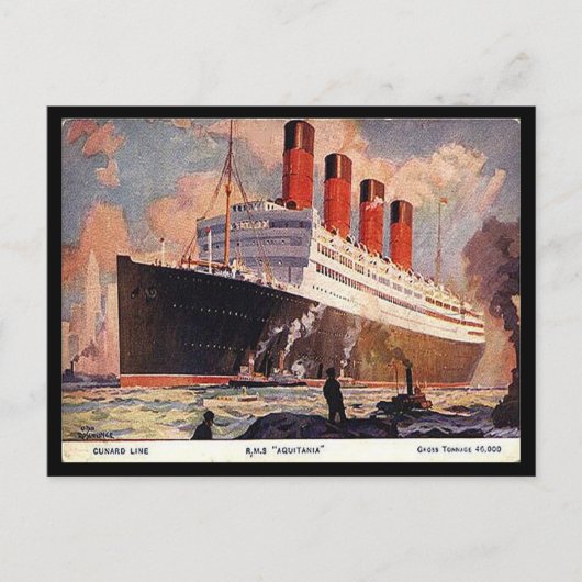 Oud Briefkaart - RMS Aquitania (Voorkant)