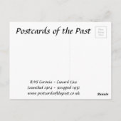 Oud Briefkaart - RMS Caronia, Cunard Line (Achterkant)