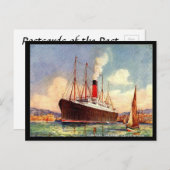 Oud Briefkaart - RMS Karpathie verlatend Messina (Voorkant / Achterkant)