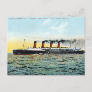 Oud Briefkaart - RMS Lusitania