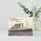 Oud Briefkaart - RMS Lusitania (Staand voorkant)