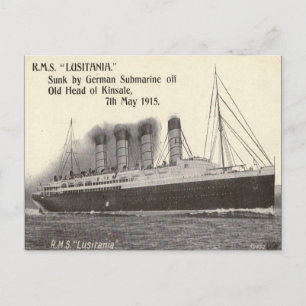 Oud Briefkaart - RMS Lusitania
