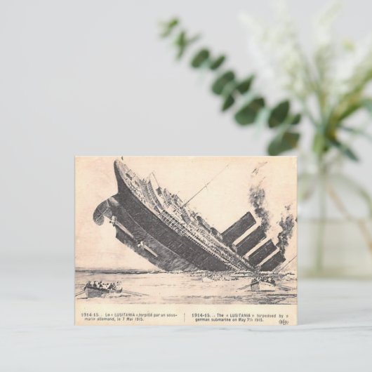 Oud Briefkaart - RMS Lusitania (Staand voorkant)