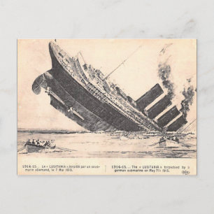 Oud Briefkaart - RMS Lusitania