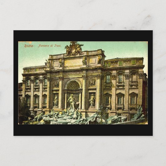 Oud Briefkaart, Rome, Fontana di Trevi in 1908 Briefkaart (Voorkant)