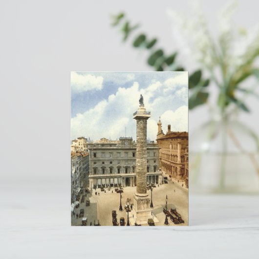 Oud Briefkaart, Rome, Piazza Colonna Briefkaart (Staand voorkant)