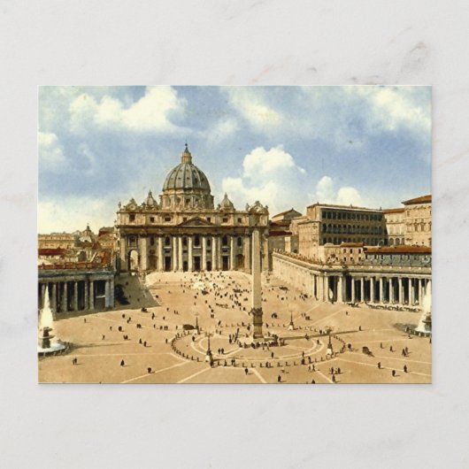Oud Briefkaart, Rome, Sint-Peter en Vaticaan Briefkaart (Voorkant)