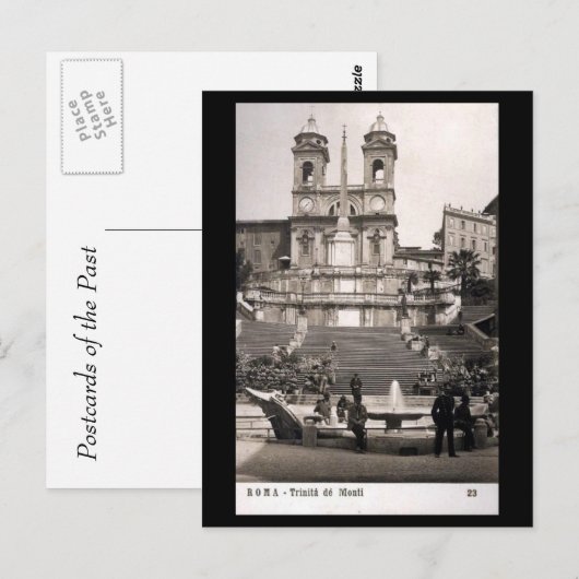 Oud Briefkaart - Rome, Spaanse trappen (Voorkant / Achterkant)