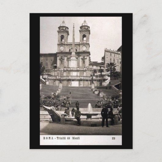 Oud Briefkaart - Rome, Spaanse trappen (Voorkant)