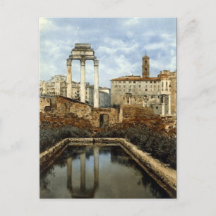 Oud Briefkaart, Rome, tempel van Castor en Pollux Briefkaart